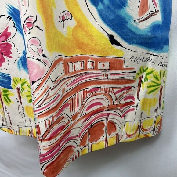 David Meister Silk flamingo beach print halter dress size 8 EUC - Picture 6 of 14